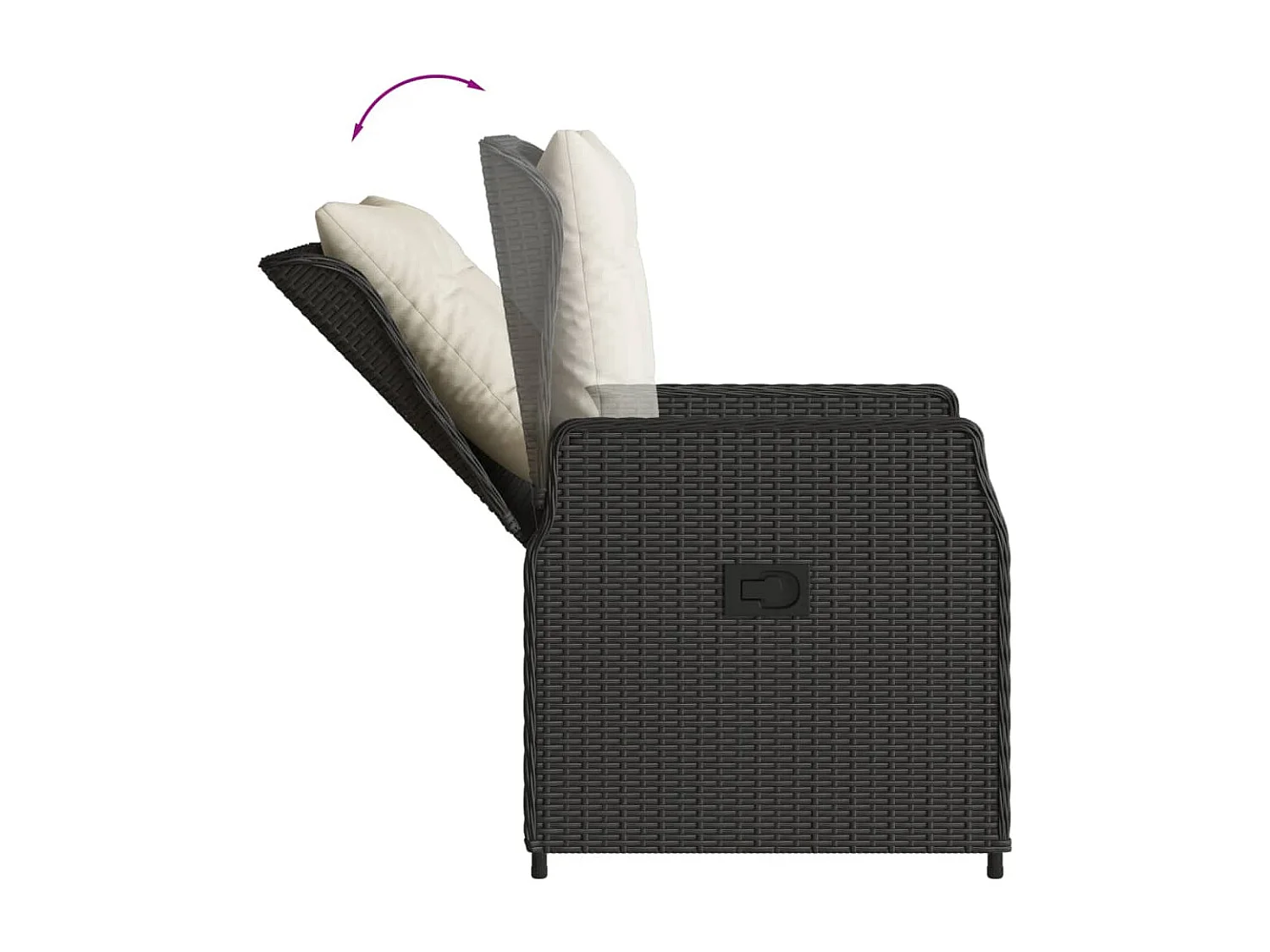 Ensemble à manger de jardin avec coussins 3 pcs Noir FR48553