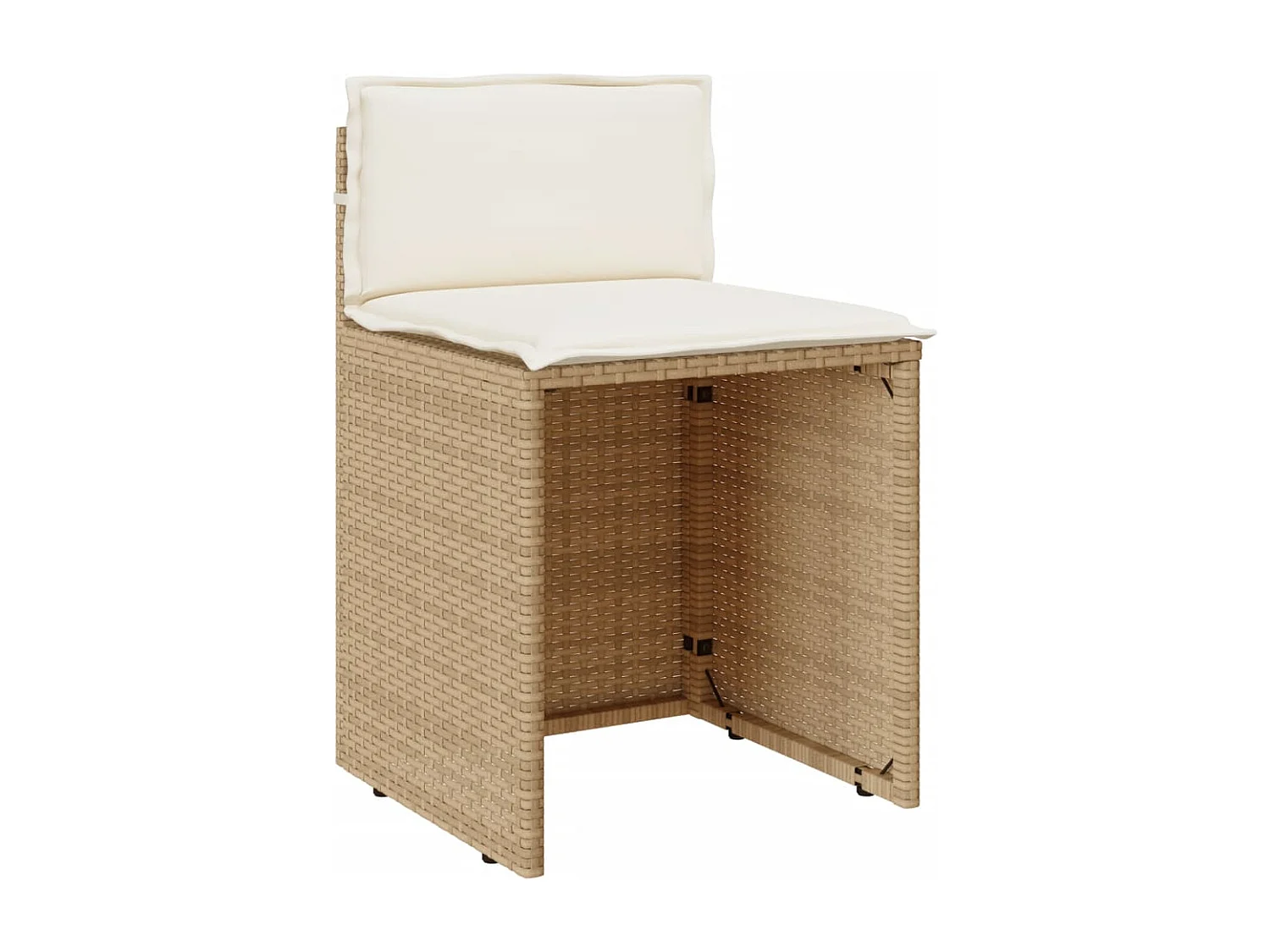 Ensemble de bistro 3 pcs avec coussins beige résine tressée FR47873