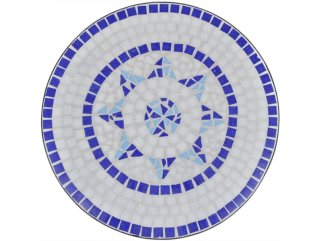 Conjunto bistrô azulejos de cerâmica 3 pcs azul e branco PT899584