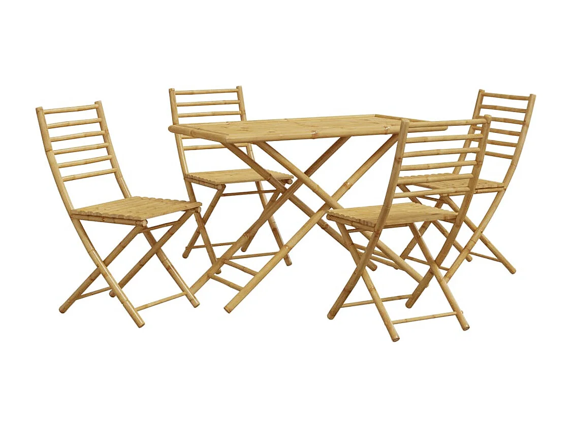 Ensemble à manger de jardin 5 pcs bambou FR51071
