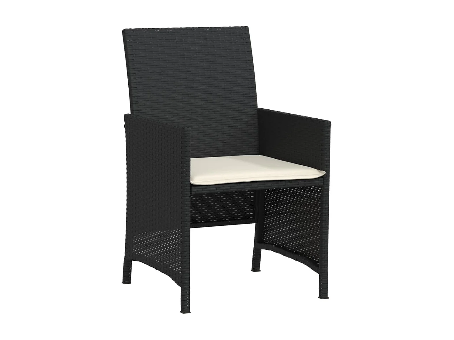 Ensemble de bistro 3 pcs avec coussins noir résine tressée FR96652