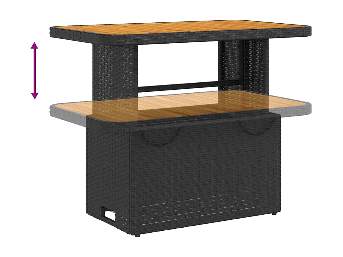 Ensemble à manger de jardin coussins 2pcs noir résine tressée FR91911