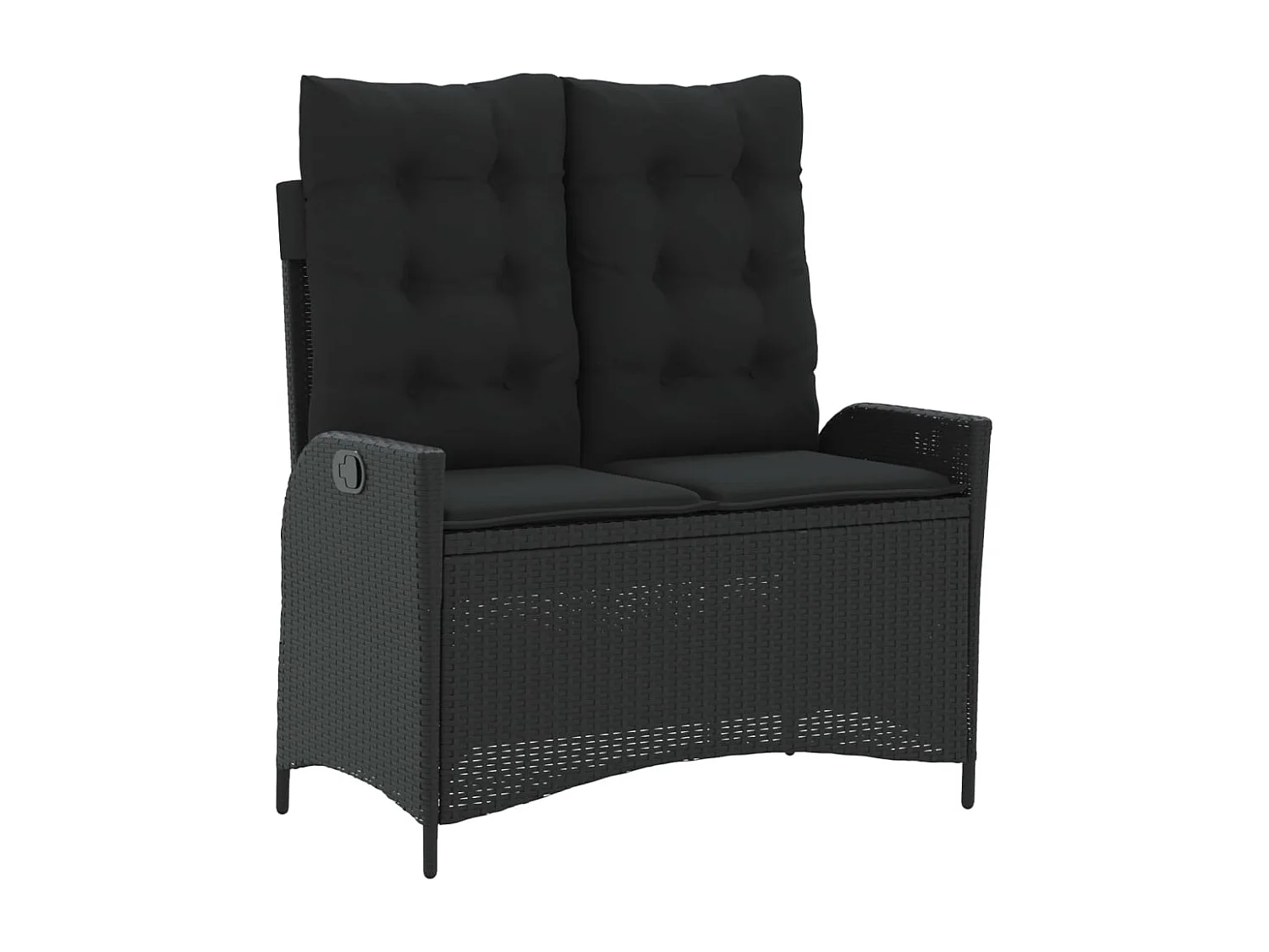 2-delige Tuinset met kussens poly rattan zwart BE794086