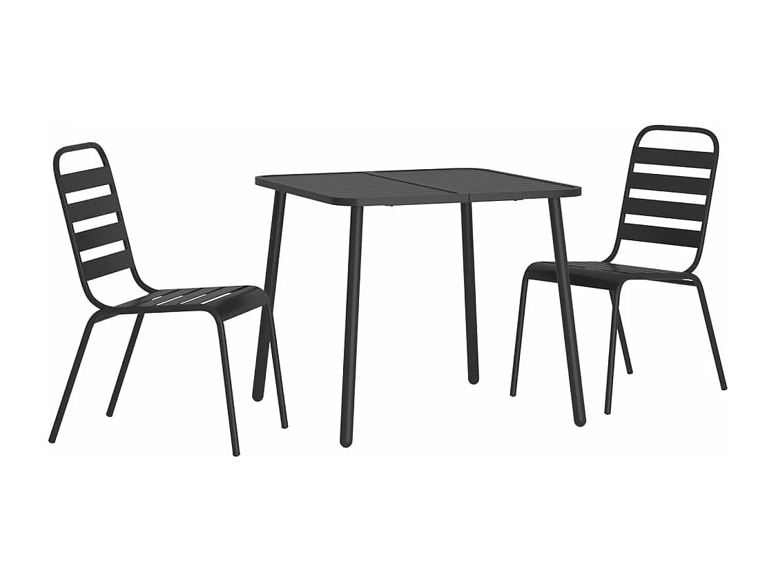 3-delige Tuinset staal antracietkleurig BE489840