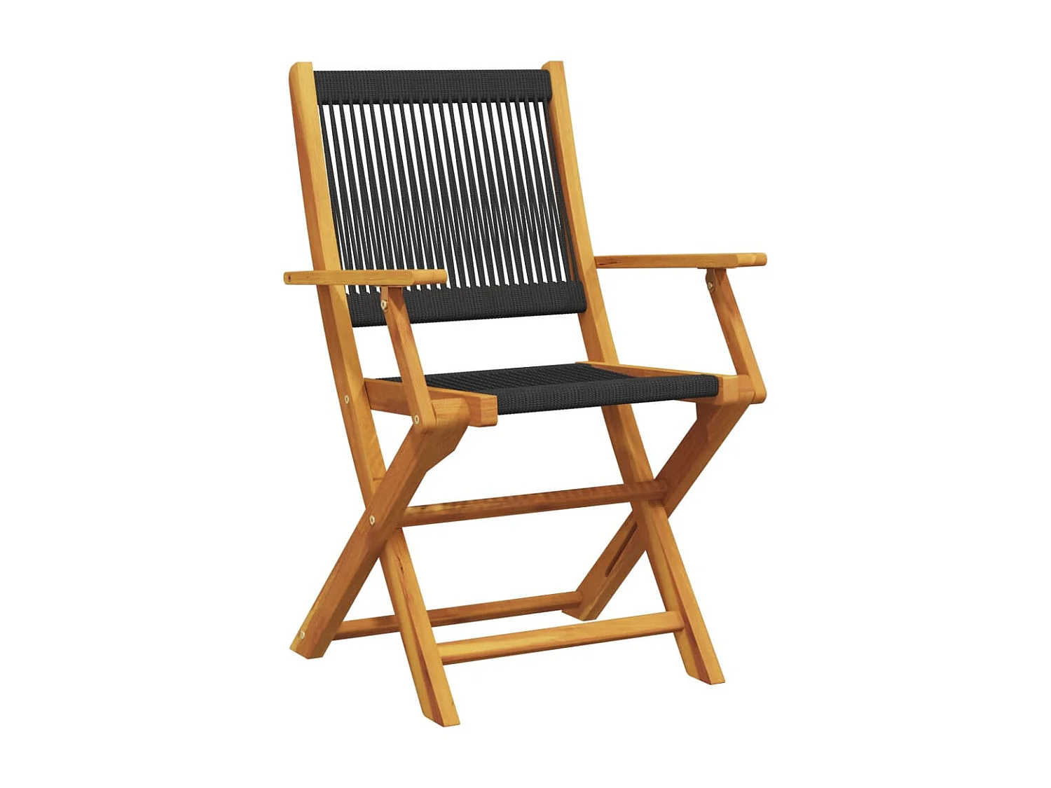 Ensemble de bistro 3 pcs noir polypropylène et bois massif FR62799