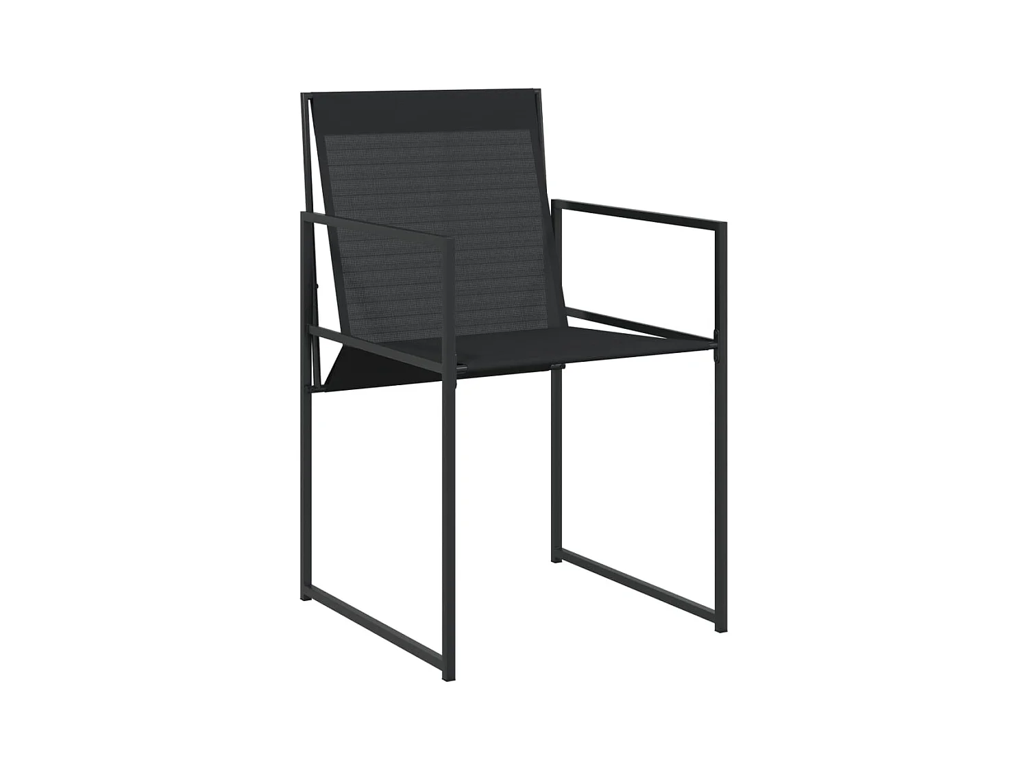 Ensemble à manger de jardin 5 pcs noir textilène FR51994