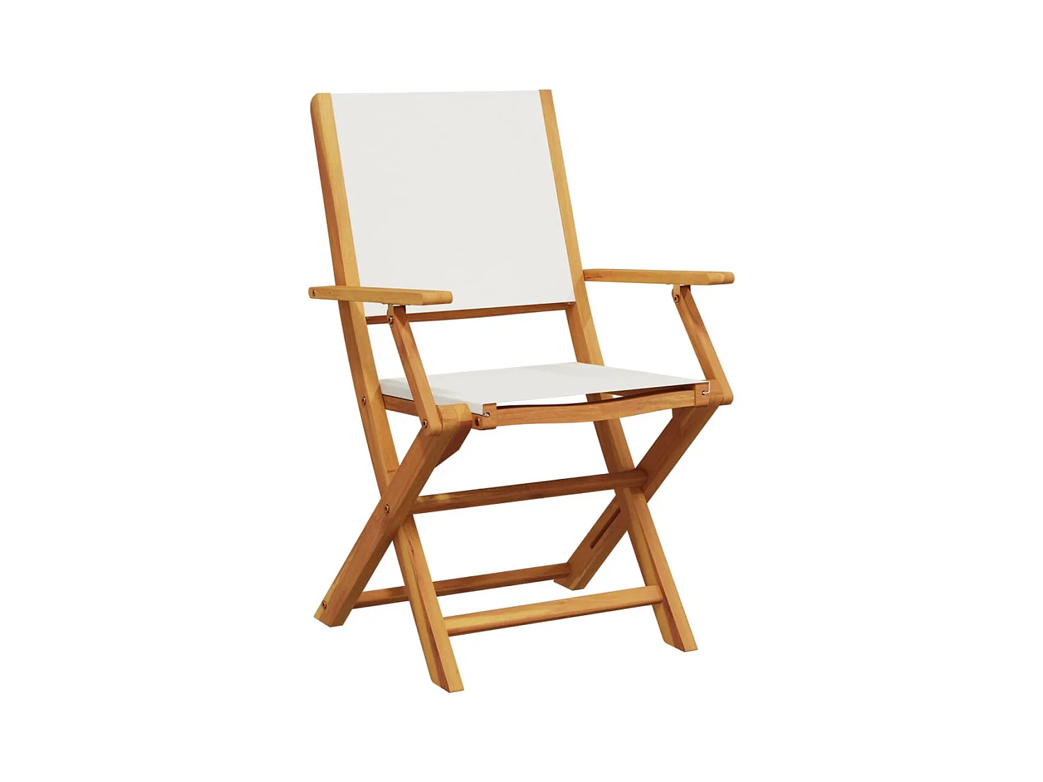 Juego de bistro de 3 piezas tela y madera maciza blanco crema ES125230