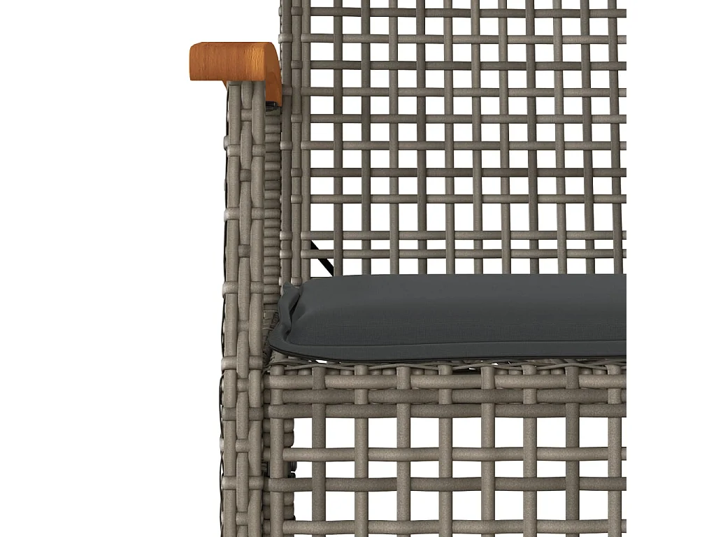 Ensemble à manger de jardin 5 pcs coussins gris résine tressée FR13110