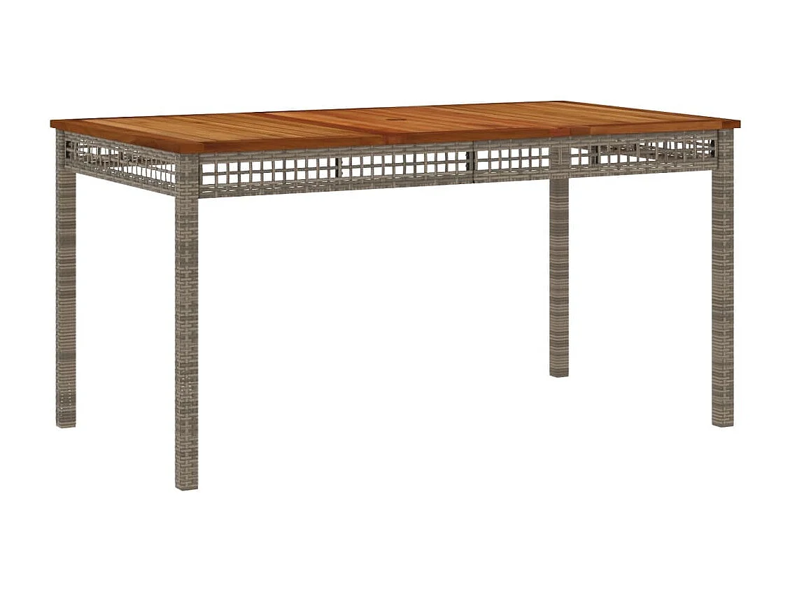 Set comedor de jardín 5 piezas con cojines ratán sintético gris ES189763