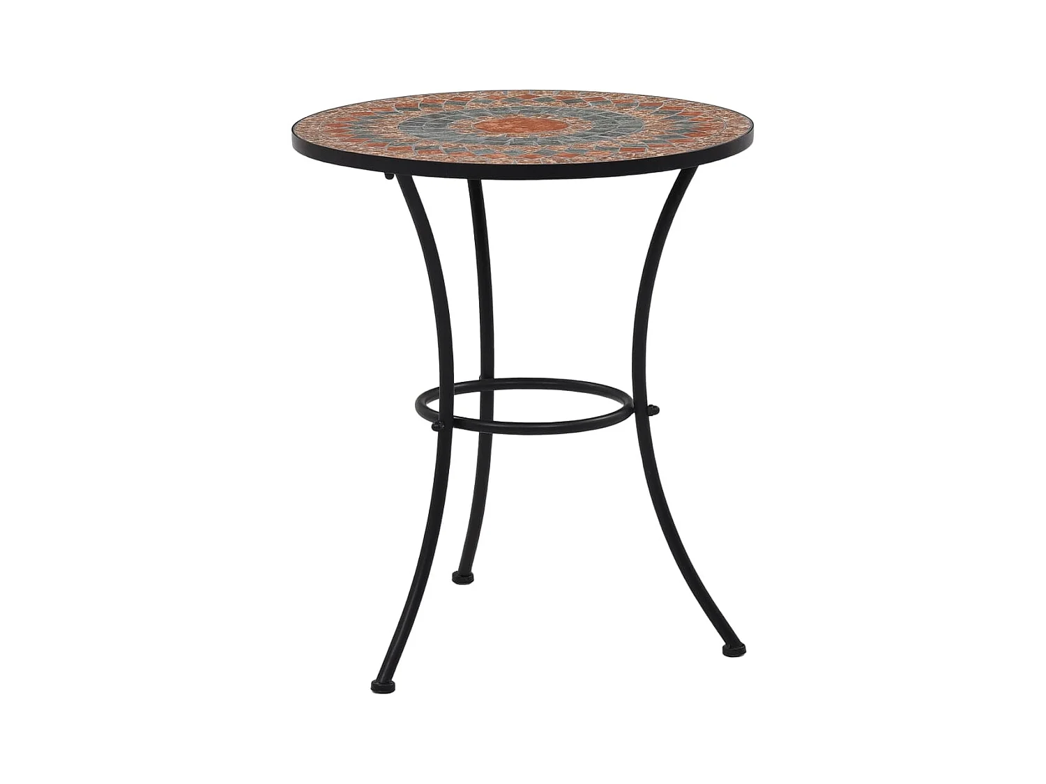 Set mesa y sillas bistró 3 piezas mosaico cerámica naranja/gris ES284761