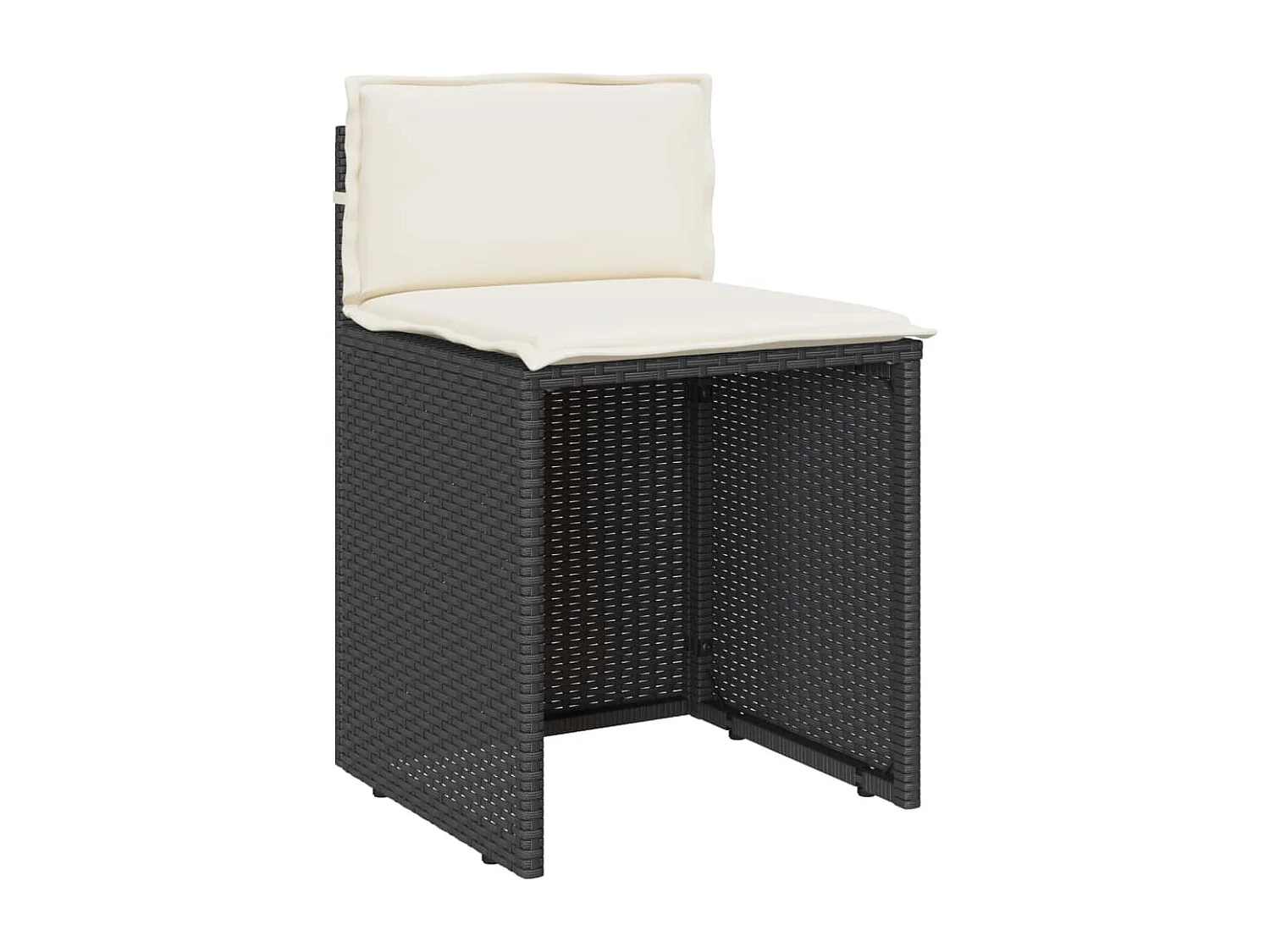 Ensemble de bistro 3 pcs avec coussins noir résine tressée FR67938