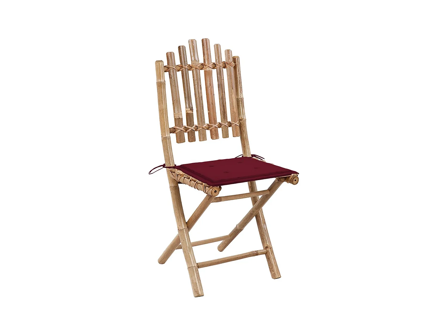 Ensemble à manger de jardin pliable 5 pcs avec coussins Bambou FR55881