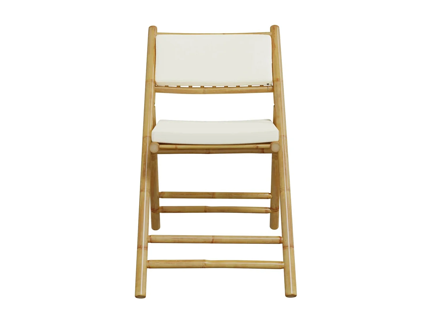 5 pcs conjunto bistrô dobrável c/ almofadões branco nata bambu PT640368