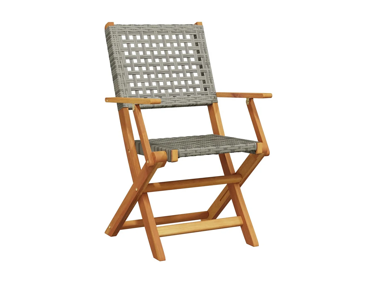 Ensemble de bistro 3 pcs gris résine tressée et bois massif FR24027