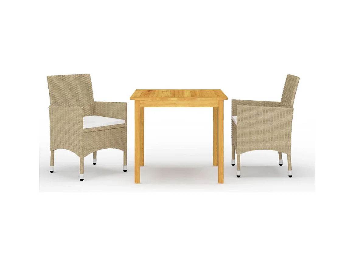Ensemble de salle à manger de jardin 3 pcs Beige FR98549