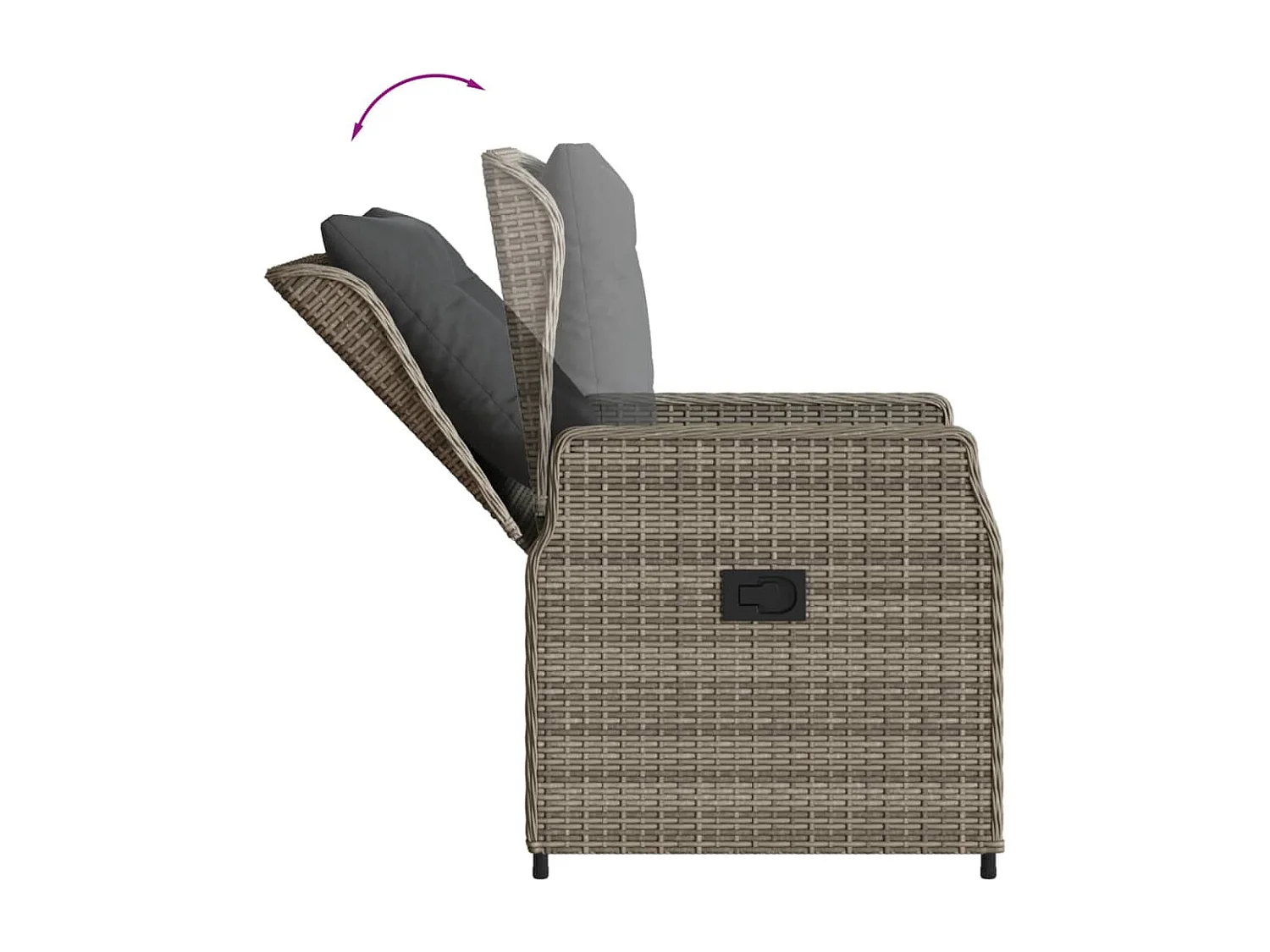 Ensemble à manger de jardin et coussins 7 pcs gris rotin FR93948