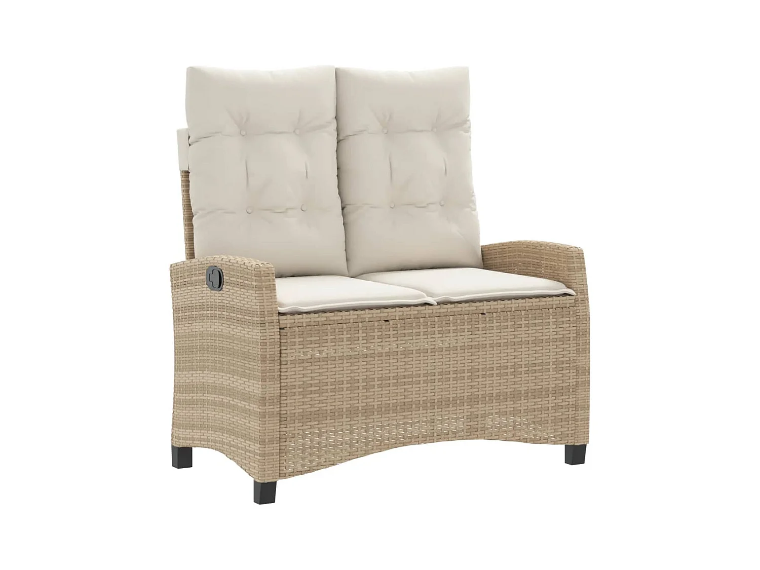Ensemble à manger de jardin et coussins 2 pcs beige poly rotin FR82615