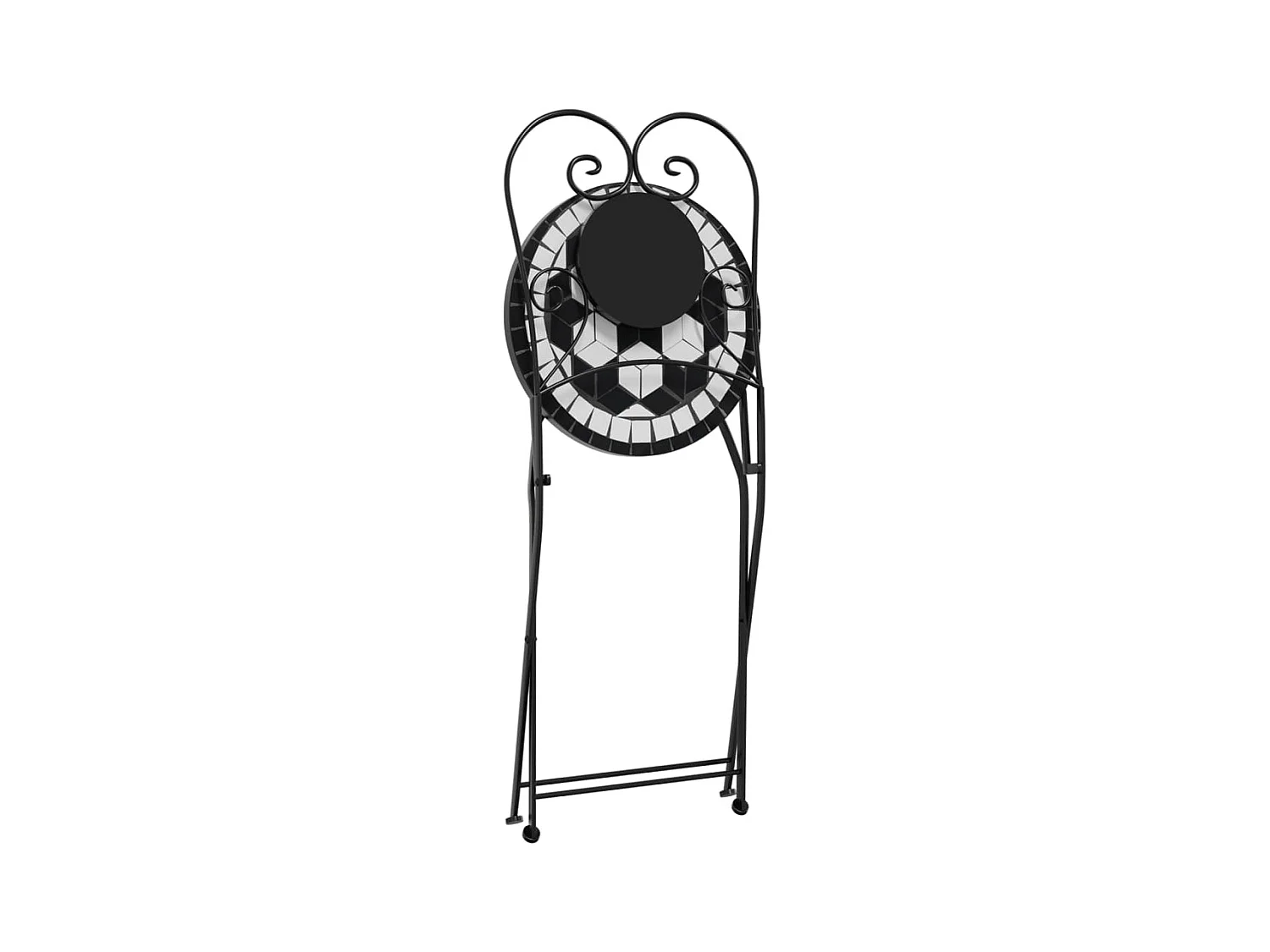 Ensemble de bistro mosaïque noir et blanc fer et céramique FR40678