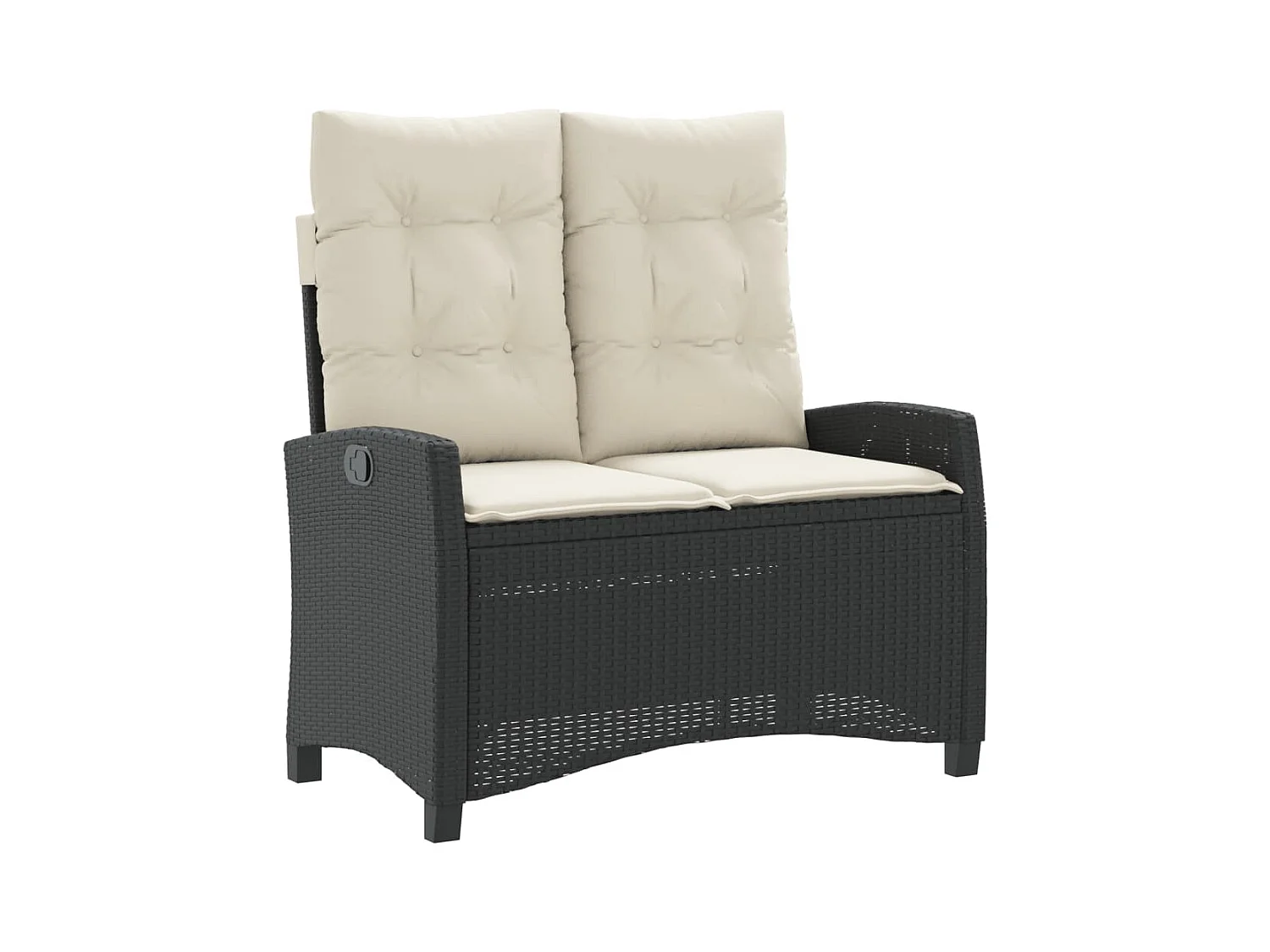 2-delige Tuinset met kussens poly rattan zwart BE146698