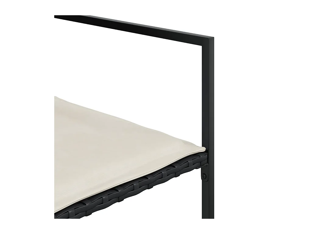 Ensemble à manger de jardin coussins 5pcs noir résine tressée FR15087