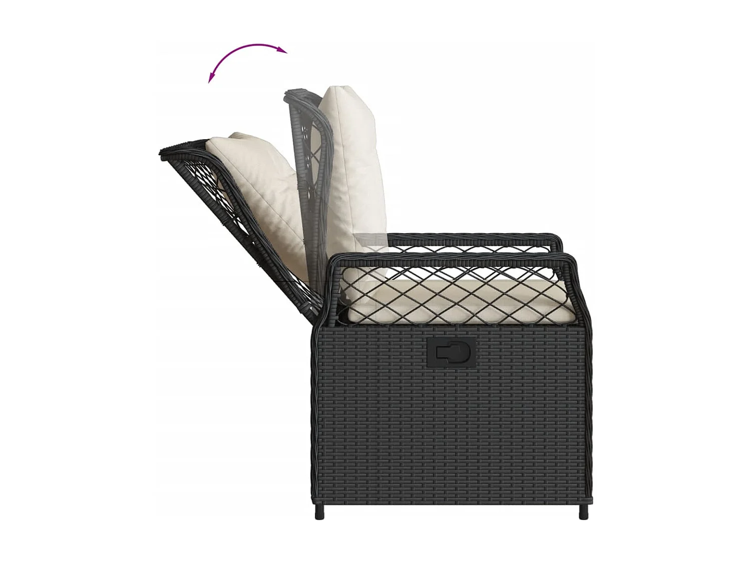 Ensemble à manger de jardin avec coussins 3 pcs Noir FR79124