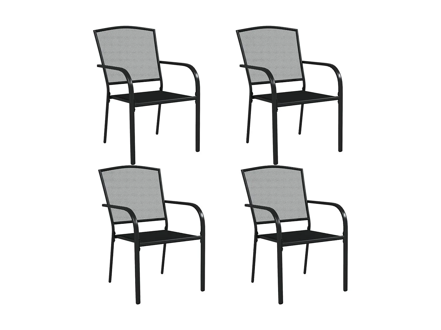 Ensemble à manger de jardin 5 pcs anthracite acier FR65534