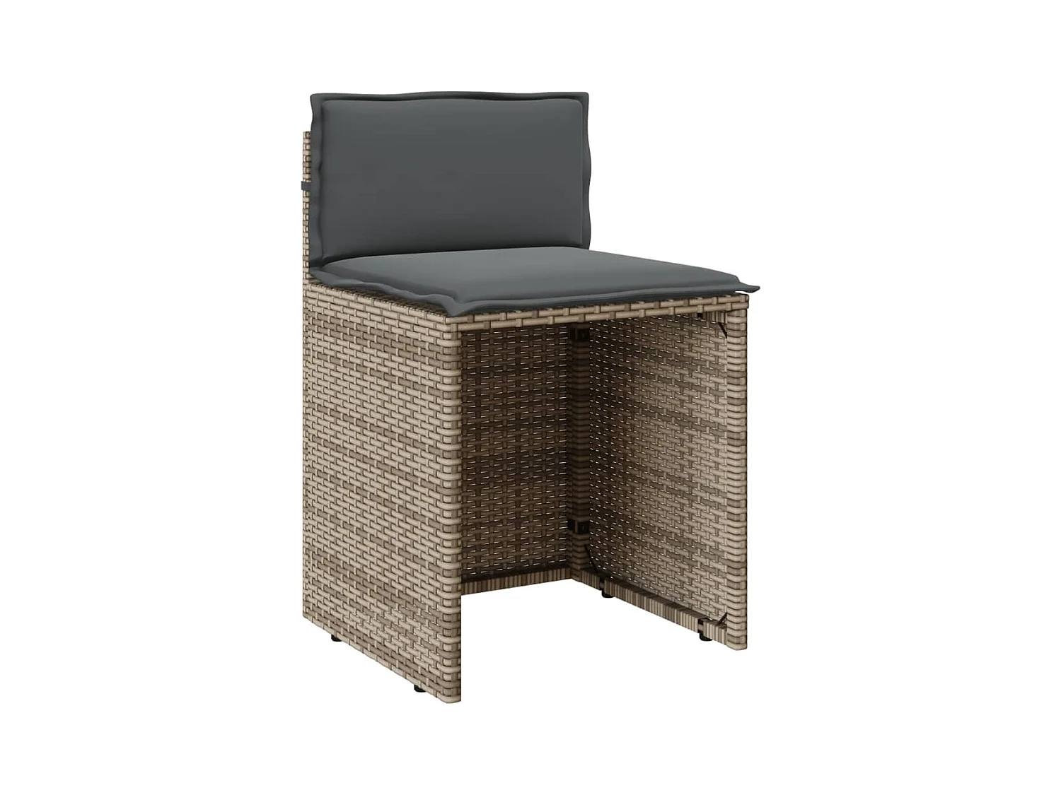 Ensemble de bistro 3 pcs avec coussins gris résine tressée FR72936
