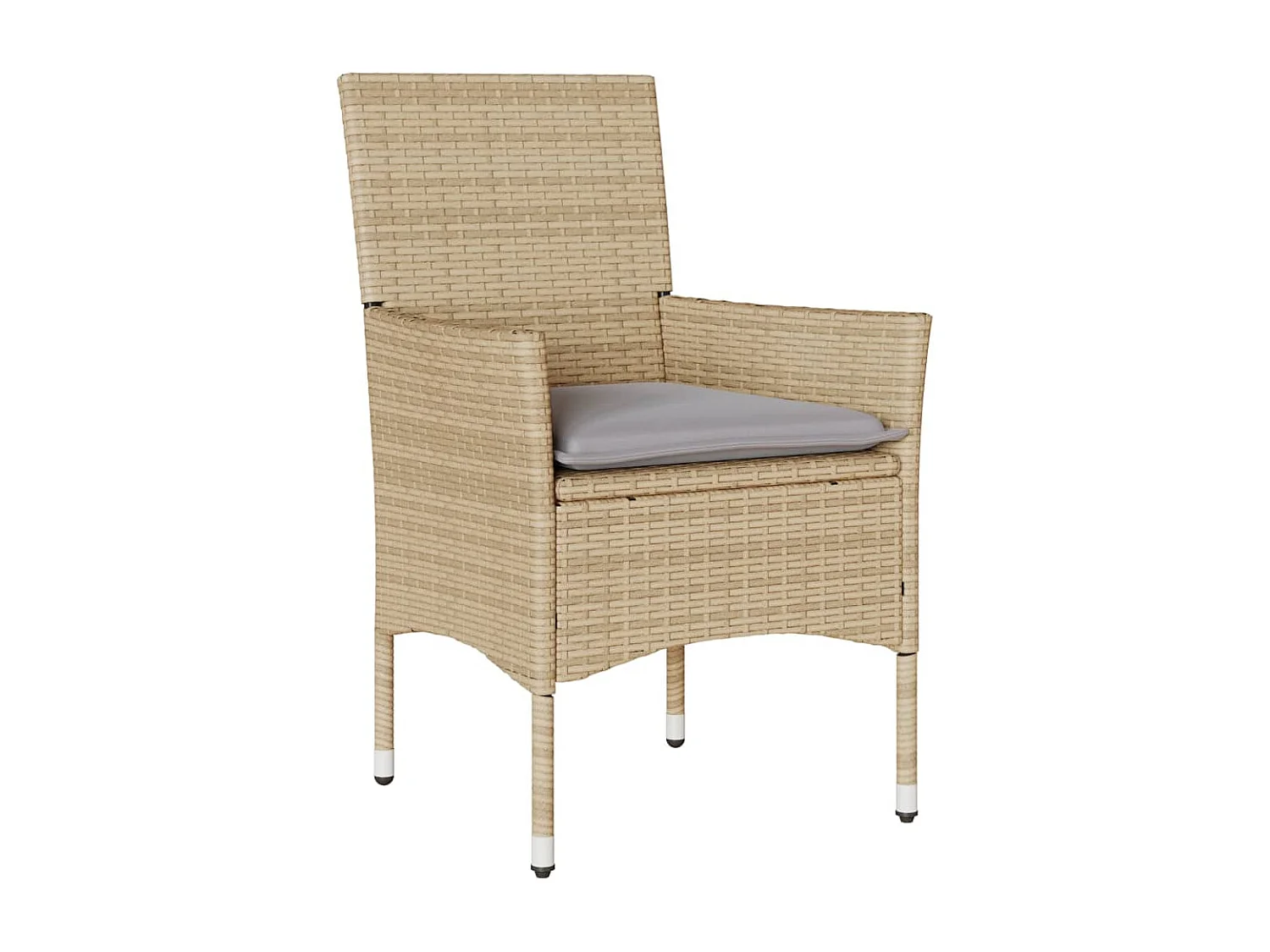 Ensemble à manger de jardin et coussins 5 pcs beige rotin verre FR67376