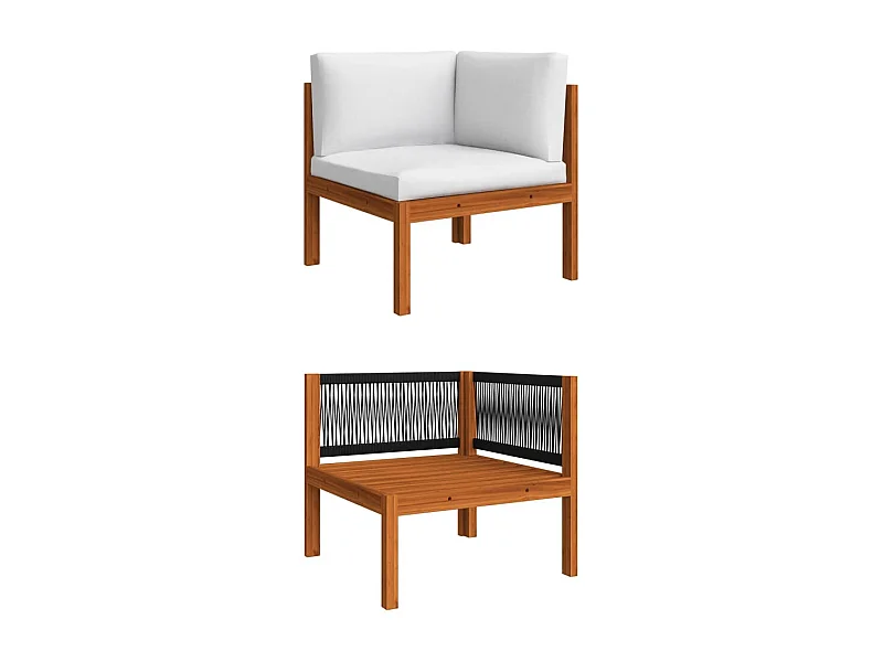 Canapé d'angle de jardin avec coussins Bois d'acacia massif FR19881