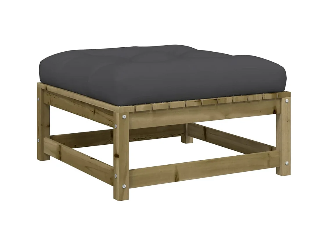 Canapé de jardin - Repose-pieds de jardin avec coussins 2 pcs bois de pin imprégné FR42204