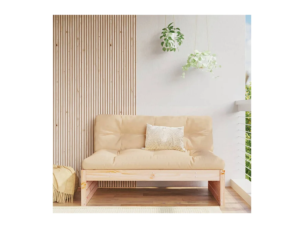 Sofá central de jardín madera maciza de pino 120x80 cm ES840189
