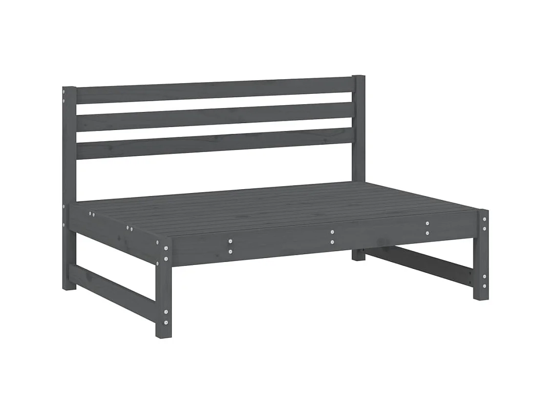 Canapés centraux de jardin 2 pcs gris 120x80 cm bois pin massif FR64470