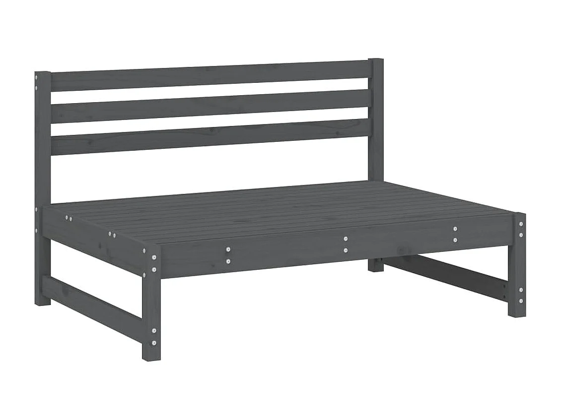 Canapés centraux de jardin 2 pcs gris 120x80 cm bois pin massif FR64470