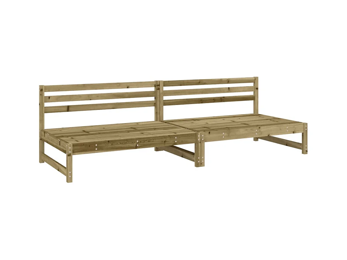 Canapés centraux de jardin 2 pcs 120x80 cm bois de pin imprégné FR77975