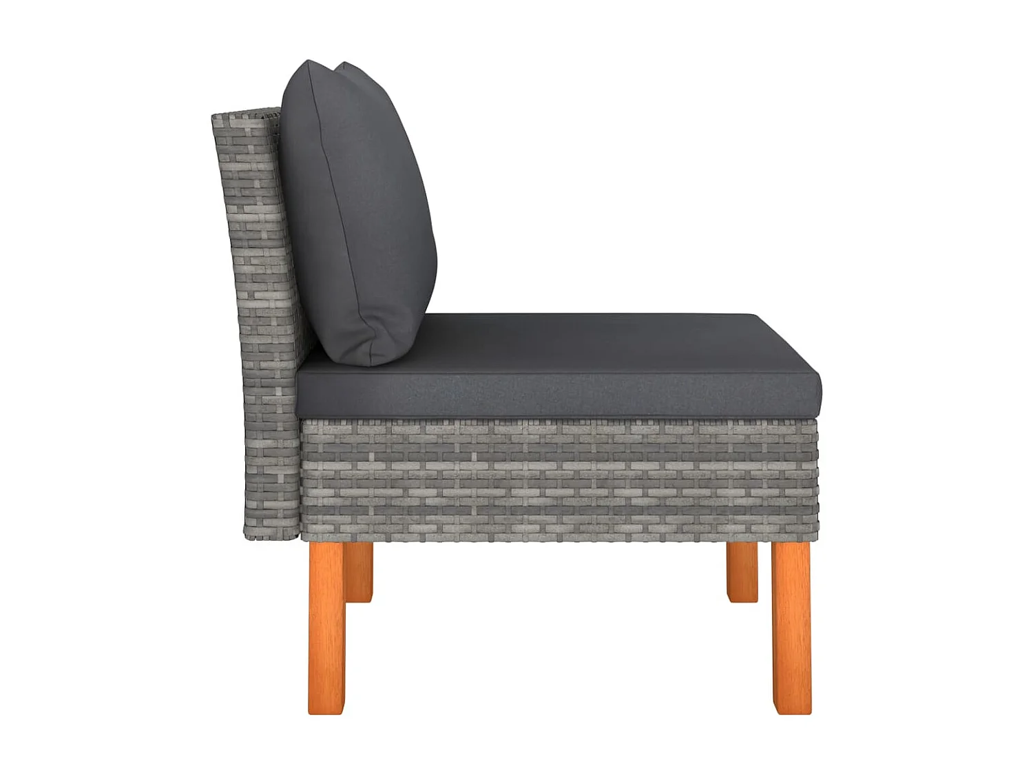 Middenbank poly rattan en massief eucalyptushout BE159291