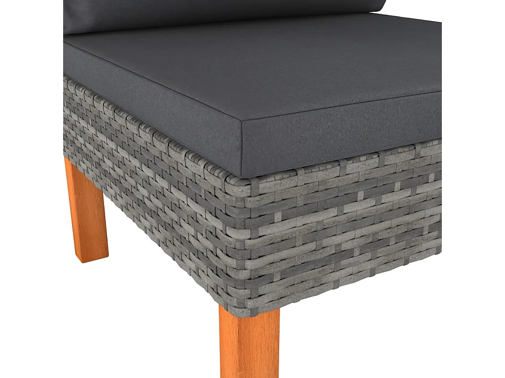 Middenbank poly rattan en massief eucalyptushout BE159291