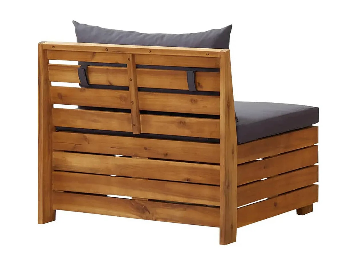 Canapé de jardin 2 places avec coussins Bois d'acacia massif FR67462