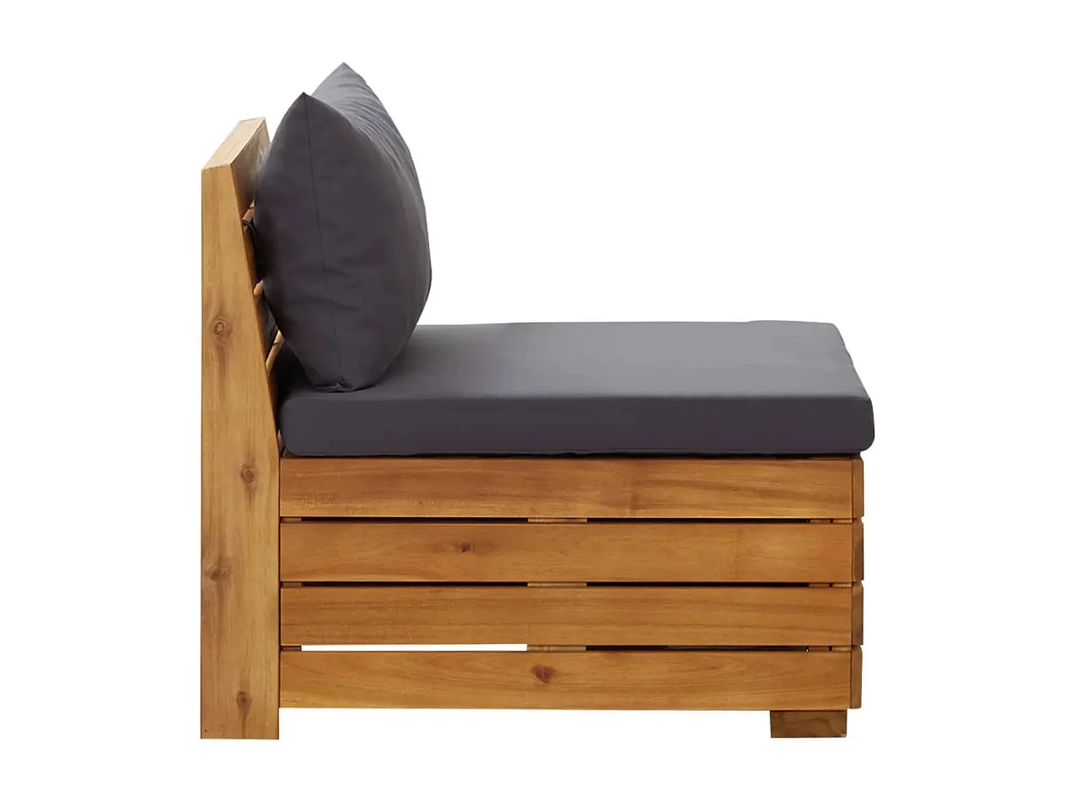 Sofá de jardín de 2 plazas con cojines madera maciza de acacia ES660552