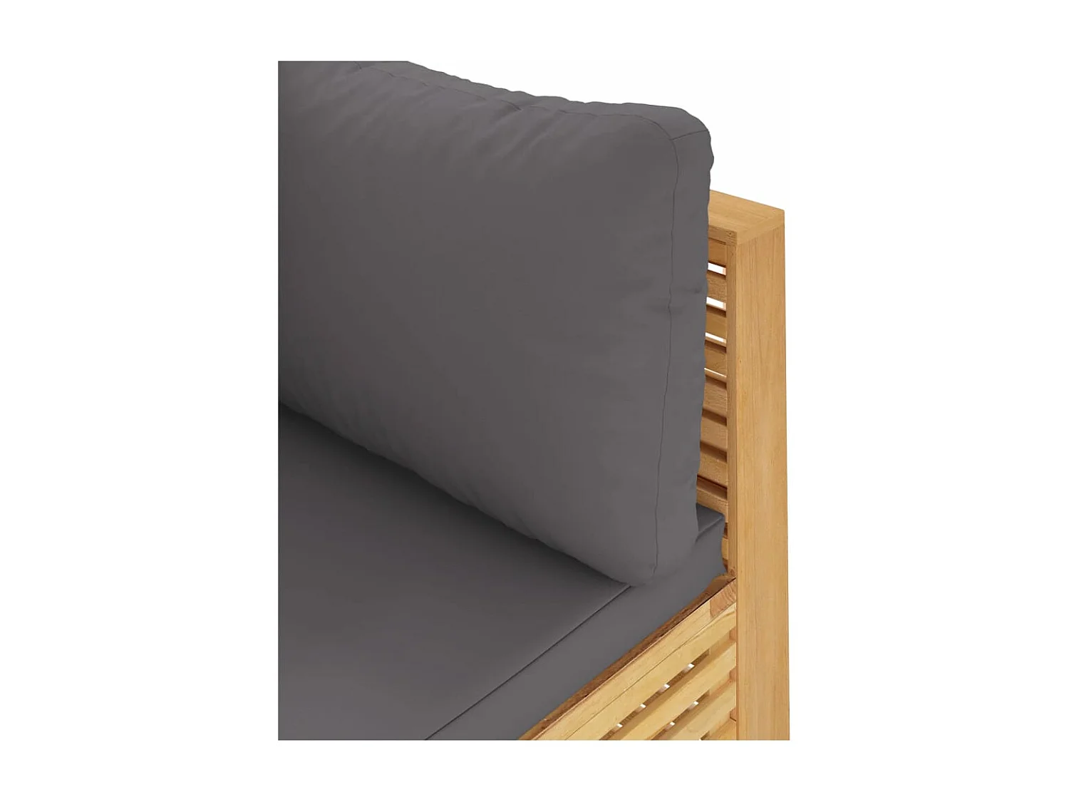 Canapé d'angle de jardin coussins Gris foncé Bois teck massif FR93865