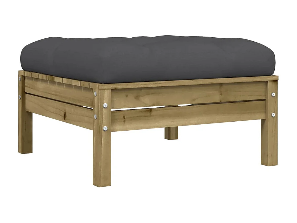 Canapé de jardin - Repose-pieds de jardin avec coussins 2 pcs bois de pin imprégné FR65609