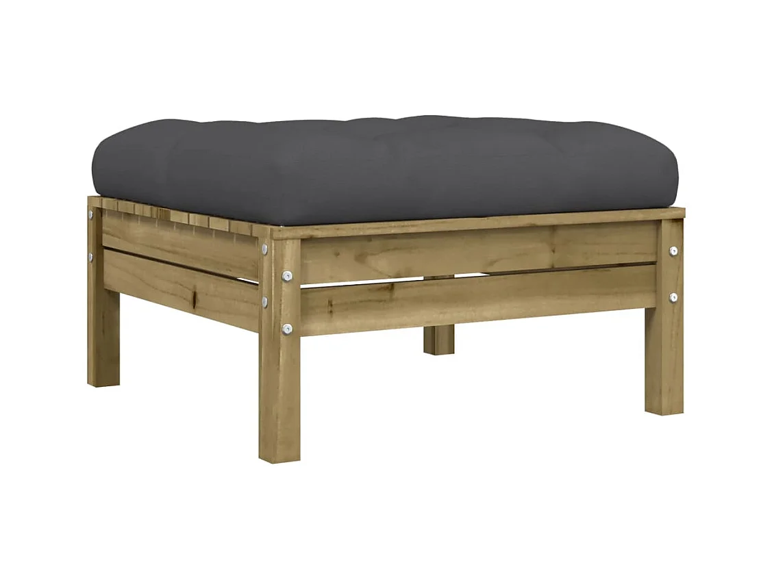 Canapé de jardin - Repose-pieds de jardin avec coussins 2 pcs bois de pin imprégné FR65609