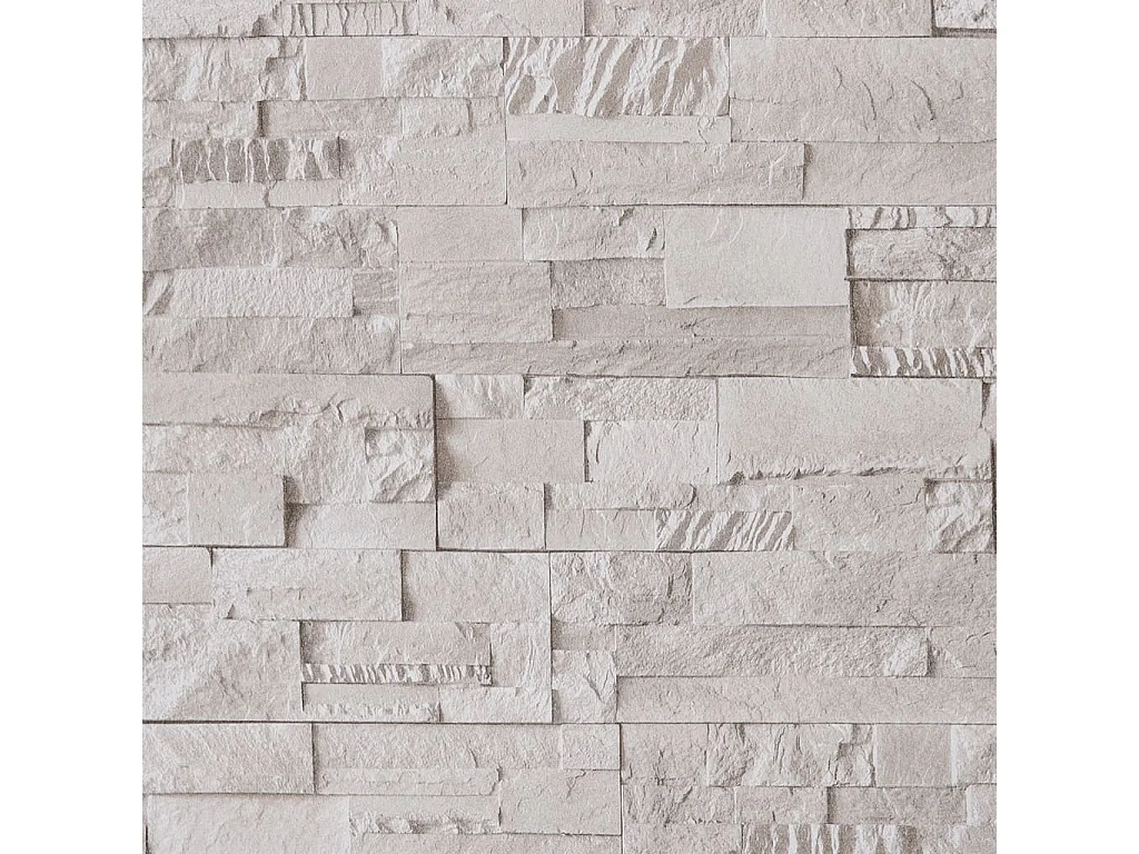 Papier peint 3D aspect de pierre crème 10x0,53 m non tissé FR815348