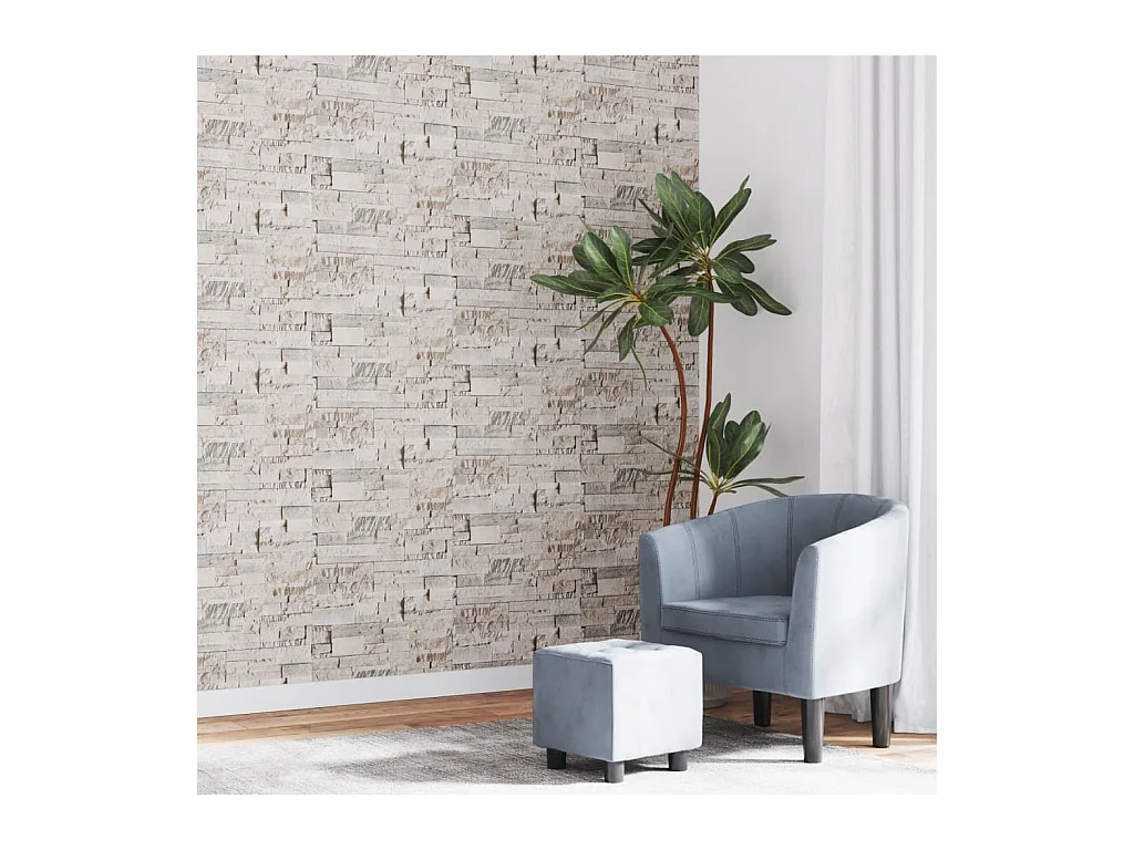 Papier peint 3D aspect de pierre crème 10x0,53 m non tissé FR815348