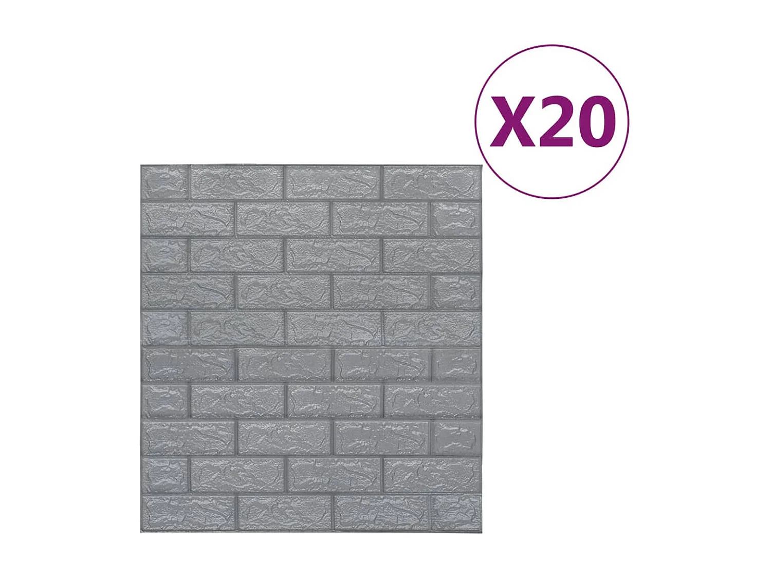 Papier peint 3D autoadhésif Briques 20 pcs Anthracite FR486034