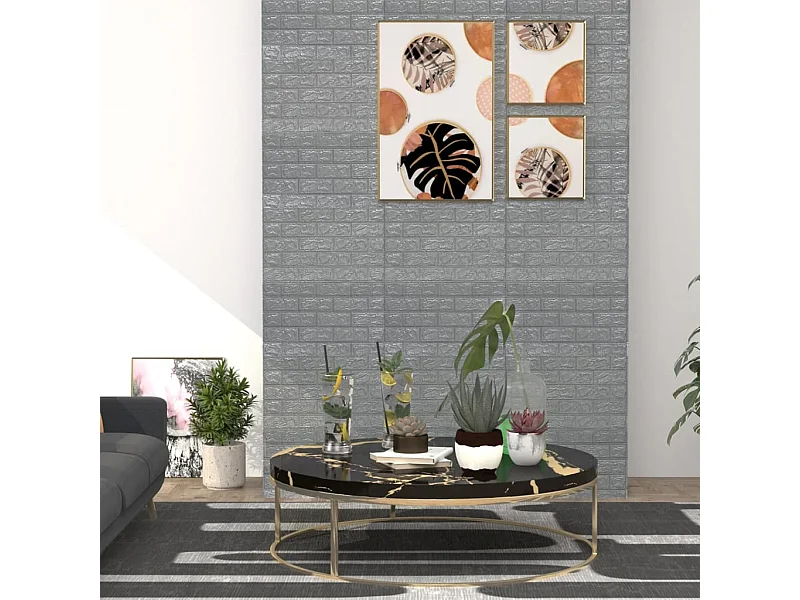 Papel de parede 3D autoadesivo tijolos 20 pcs antracite PT203591
