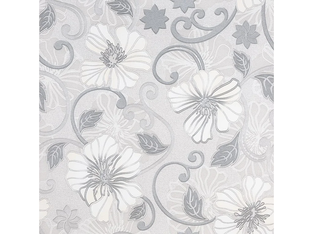 Papier peint 3D motif de fleur gris 10x0,53 m non tissé FR378076