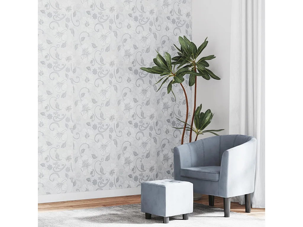 Vliesbehang 3D bloemenpatroon 10x0,53 m grijs BE827027