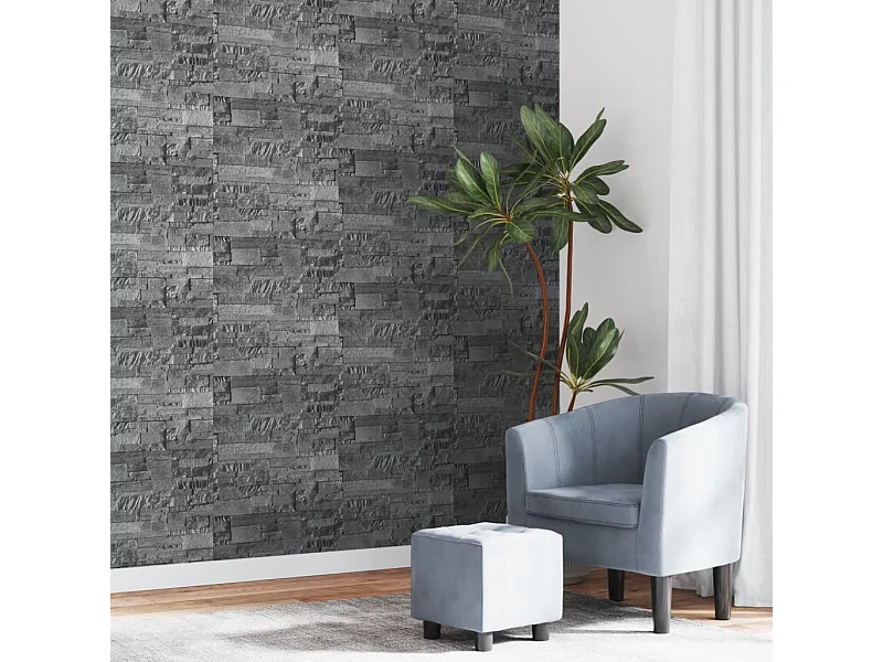 Papel de parede 3D com aspeto de pedra preto PT282891