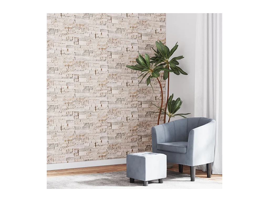 Papier peint 3D aspect de pierre gris beige 10x0,53 m non tissé FR421368