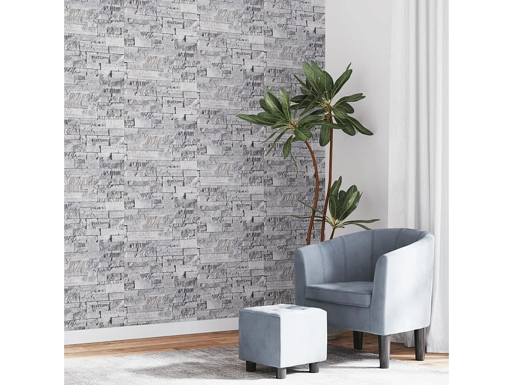 Papier peint 3D aspect de pierre gris marron 10x0,53m non tissé FR676468